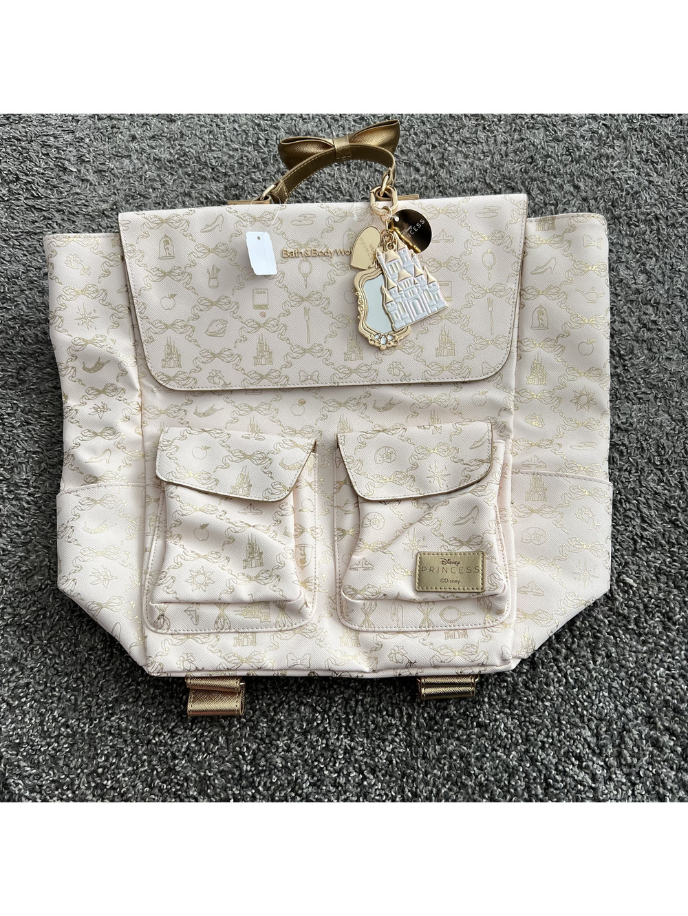 Bath & Body Works x Disney Princess Backpack Cream Gold NWT Limited Edition